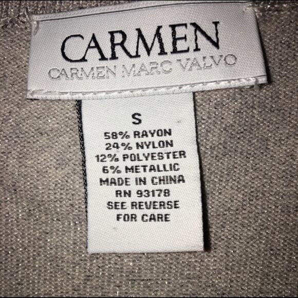 Carmen Marc Valvo Metallic Animal Print Sweater Small EUC - Picture 8 of 9